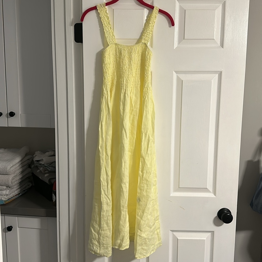 Yellow Sleeveless Linen Sundress